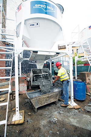 Big sand piles are necessary for mixing traditional mortar